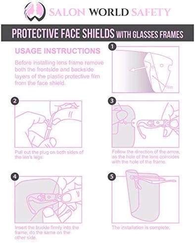 Salon World Safety Face Shields with Pink Glasses Frames (Case of 80) - Image 6