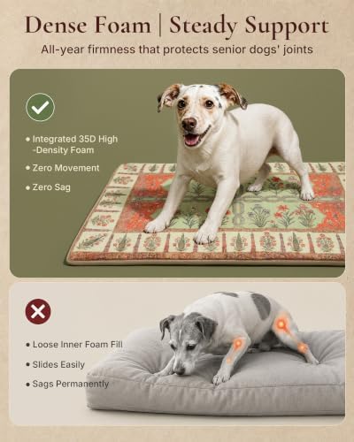 Exsnugy Dog Crate Pad,Boho Washable Dog Bed Mats for Jumbo Pets, 47x29 - Image 4
