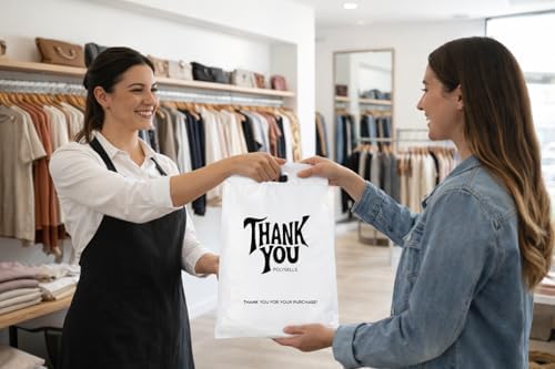 POLYSELLS Thank You Poly Mailers 12x15.5 inches 50 Pcs Waterproof Self-Sealing Shipping Bags with Handle for Clothing - Image 6