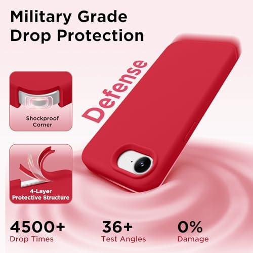 GolbinBox Magnetic for iPhone 17e/16e Case, Silicone Cover, Red - Image 5