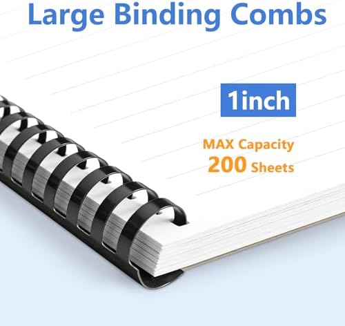HOUYEE 50 Pack 1 Inch Plastic Binding Combs,19 Rings, 200 Sheets Capacity - Image 4