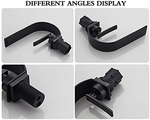 Becola Matte Black Modern Single Hole Bathroom Faucet, Low Arc Brass Ceramic Valve Vanity Sink Faucet, Single Handle 1 Hole / 3 Holes Hot and Cold Water Mixer Tap - Image 6