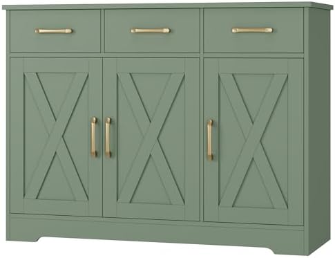 HOSTACK Kitchen Buffet Cabinet with Storage, Sideboard Coffee Bar, Green by HOSTACK