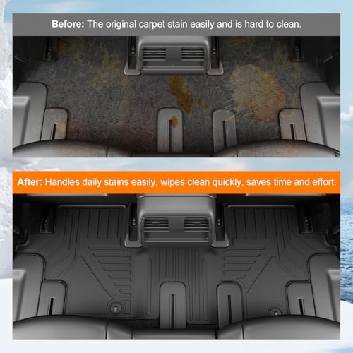 powoq 7 Seats Floor Mats Set Compatible with 2013-2020 Nissan Pathfinder - Image 3