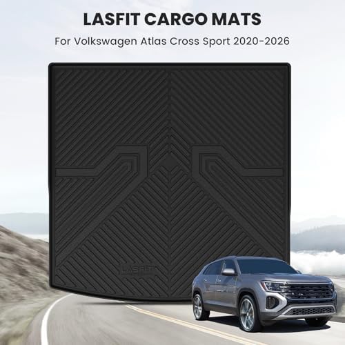 LASFIT Trunk Mat for Volkswagen Atlas Cross Sport 2020-2026, Custom Fit All-Weather Protection TPE Rubber Cargo Mat for VW Accessories, Super Duty, Waterproof, Easy to Clean, Black - Image 4