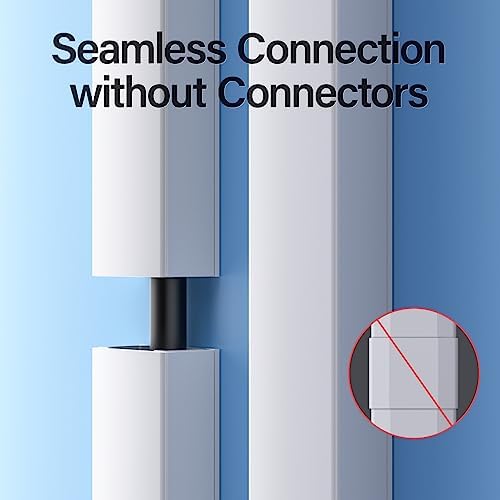 Delamu 56.7in Cord Hider, Cord Covers for 1-2 Wires on Wall, One-Cord Cable Hider, Easy Install Wire Hider Wire Covers for Cords on Wall, Cable Cover Raceway to Hide Wires Along Wall, W0.59 H0.4in - Image 4
