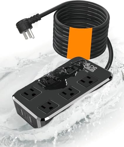 Qiyuan Outdoor Power Strip Weatherproof, 6 Outlet 3 USB 10FT Extension Cord by QIYUANAmphibiousPowerSystem