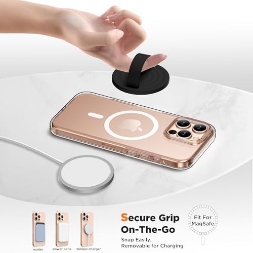 Magnetic Phone Grip for MagSafe, Silicone Ring Grip, Black - Image 4