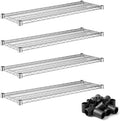 Pantry Organizer NSF 14"x42" Chrome Wire Shelves 4-Pack | Metal Storage Rack Add-On Unit Shelf by Zedfire