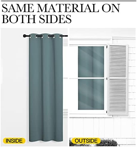 NICETOWN Privacy Room Divider Curtain Screen Partitions, Closet Door Curtain Vertical Blind for Sling Door, Blackout Window Privacy Blinds for Patio (Greyish Blue, 1 Panel, 10ft Tall x 8.3ft Wide) - Image 6