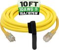POWGRN 10 Ft 10AWG Outdoor Extension Cord, Yellow by POWGRN