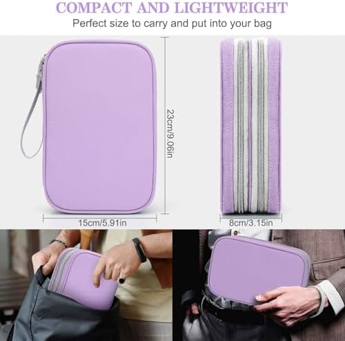 FYY Electronic Organizer, Travel Tech Pouch Bag, Large, Light Purple - Image 2