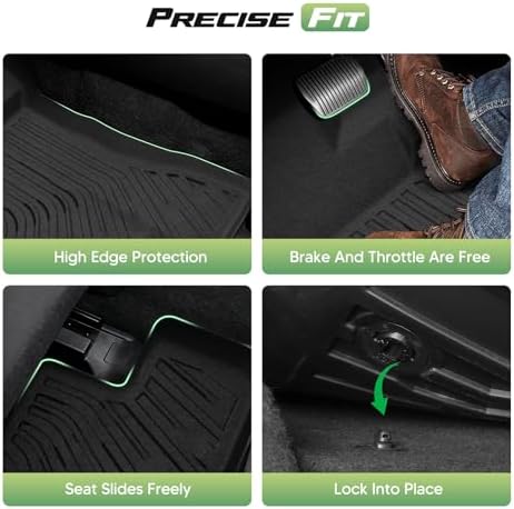 Mustang Floor Mats - Car Mats for Ford Mustang 2015-2025 2026 (Not for Mach-E), All Weather Floor Mats and Cargo Liner, Heavy Duty Rubber Mats, Car Accessories - Image 3