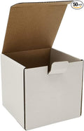 50 Pack 4x4x4'' Small Shipping Boxes, Corrugated Cardboard Mailers by CH-BOX