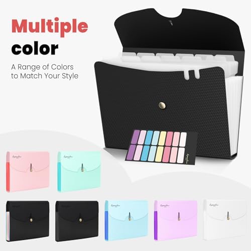 Sooez Expanding File Folders, 13 Pocket Accordion File Organizer, Letter/A4 - Image 2