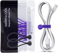 SMART&COOL Reusable Silicone Magnetic Cable Ties, Purple, 10-Pack by SMARTCOOL