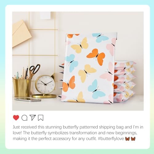 Fuxury Poly Mailers 10x13" 20 Pack,Cute Shipping Bags for Clothes,Butterfly - Image 6
