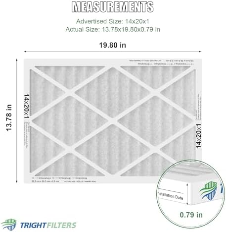 TRIGHTFILTERS 14x20x1 Air Filter 6 Pack, Durable MERV 8 Pleated Home HVAC AC Furnace Filters, Lightweight Compact Air Conditioner Filter Replacement - Image 2