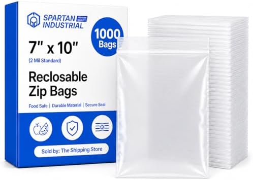 7” X 10” (1000 Count) 2 Mil Clear Reclosable Zip Plastic Poly Bags by SpartanIndustrial