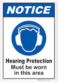 Brimar - 7" x 10" - Hearing Protection Must Be Worn Sign - .055″ Polyethylene Plastic - Bold Text - Easy Installation by BrimarIndustries