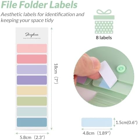 SKYDUE Expanding File Folder with 5 Pockets, Aesthetic Accordion File Organizer, Portable Document Paper Bill Receipt Organizer, School Office Supplies, Letter/A4 Size, (1, Pea Green) - Image 4