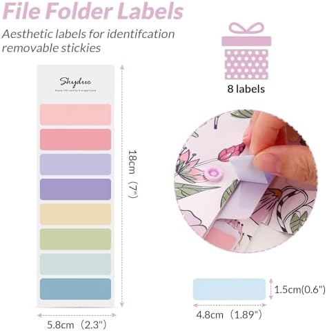 SKYDUE Accordion File Organizer, Floral Expanding File Folders with 5 Pockets, Cute Document Organizer for Paper Bills Receipt Storage, School Office & Hospital Supplies Letter/A4 Size Light Purple - Image 3