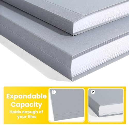 SUNEE File Folders, 30 Pack Manilla Folders 8.5 x 11, Colored File Folders Home Office School Supplies for Documents Files Paper, Gray - Image 4