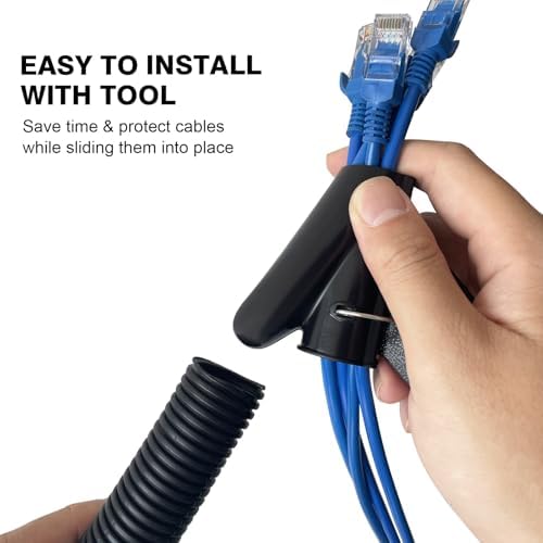 10FT - 1/4 Inch Split Wire Loom with Installation Tool - Black - Image 4