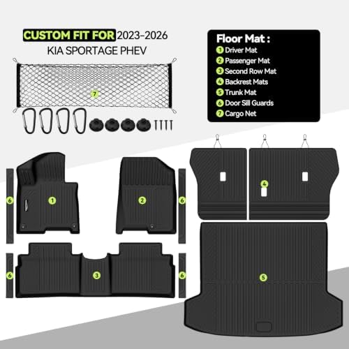 All Weather TPE Floor Mat Set for 2023-2026 Kia Sportage PHEV - Image 2