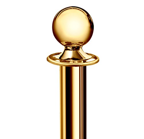 New Star Foodservice 54736 Round Top Brass Plated Stanchions - Image 2