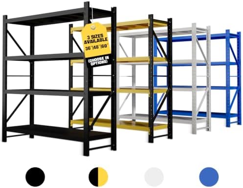 Heavy Duty Warehouse Shelving 4-Tier Industrial Steel Storage Shelves, 2600LB Capacity Per Shelf, Adjustable Shelves for Garage/Factory/Commercial Use (Black, W42*D20*79) - Image 4