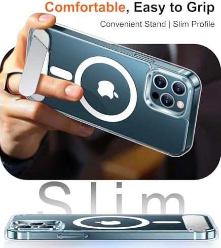 Temdan Magnetic Compatible with iPhone 12 Pro Max Case, [Built-in Invisible Kickstand][Compatible with MagSafe][Military Grade Shockproof] Slim Thin Phone Case for iPhone 12 Pro Max 6.7" - Image 6