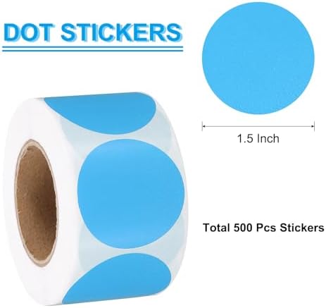 PATIKIL 1.5 Inch Round Thermal Label Stickers, 500Pcs Circle Direct Thermal Sticker Labels Self-Adhesive Thermal Printer Stickers for Business Classroom Office, Blue - Image 2