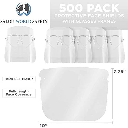 Salon World Safety Face Shields with Clear Glasses Frames (Case of 500) - Image 2