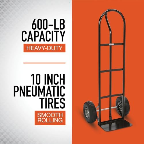 Ironton Steel Hand Truck, 600-Lb. Capacity, 10in. Pneumatic Tires - Image 4