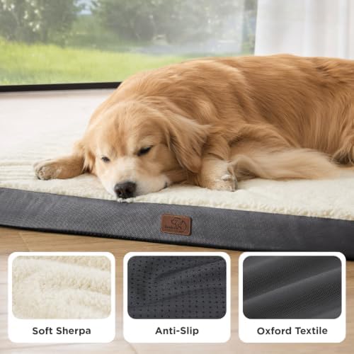 Bedsure XXL Dog Bed, Giant Pet Bed with Washable Cover, 53x36 Inch Grey - Image 4