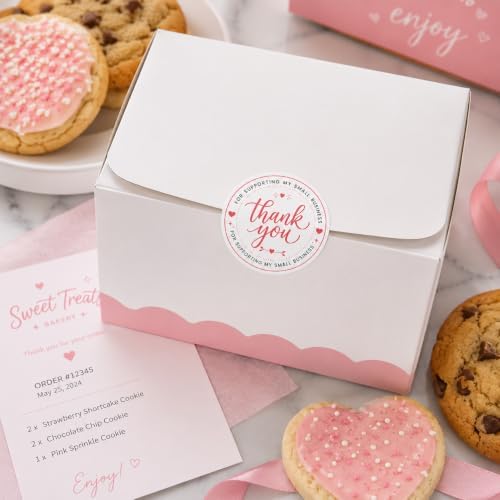 60pcs Thank You Stickers for Supporting My Small Business, Round Packaging Insert Labels, Customer Order Appreciation Stickers for Packages, 2 Inch Red Business Stickers - Image 3