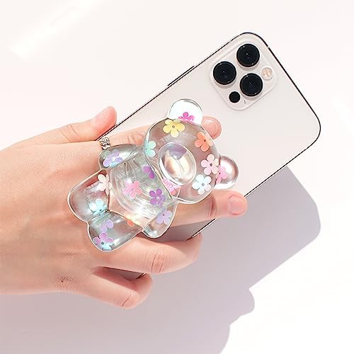 On The Grip 3D Gummy Bear Style Expandable Collapsible Mobile Phone Grip Stand Holder for Smartphone Tablet Cell Phone Accessory (Flower) - Image 2