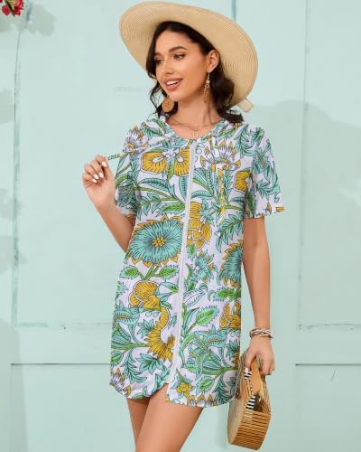 Bsubseach Terry Cloth Swim Cover Up Women Zipper Swimsuit Beach Robes - Image 2