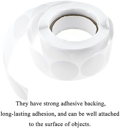 HAHIYO 1Inch 500Pcs White Kraft Label Sticker Roll - Round, Blank, Permanent Adhesive Dot Sticker for Jar, Canning, Price Tag, Store Organizing - Image 4