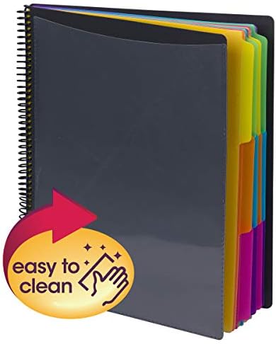 Smead 24 Pocket Poly Project Organizer, 1/3-Cut Tab, Letter Size, Gray with Bright Colors (89206), (Pack of 10) - Image 4