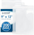 9" X 12" Self-Sealing Cellophane Bags (200 Count) Clear Poly Packaging by SpartanIndustrial
