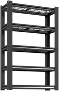 72" H Garage Shelving, Garage Shelves Heavy Duty, 5 Tier Adjustable Storage Shelves for Warehouse, Basement, Workshop, Kitchen, Require Assembly, 16''D*35.5''W*72''H, Black by VIYET