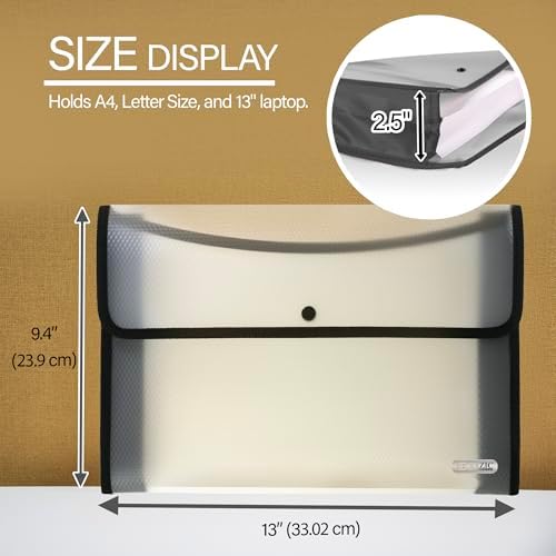 BAZIC Products Plastic File Folder, Letter Size File Folders Wallet, Home Office School Supplies, Portable Paper Organizer for Receipts Bills Documents, 1 Unit Random Color Will BE Sent - Image 2
