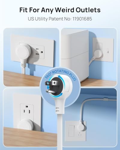 TROND Electrical Outlet Extender 360° Rotating Plug with 20W USB C, 36in - Image 5