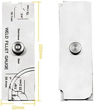 Welding Gauge Stainless Steel 3.2mm-25.4mm 1/8''-1'' Weld Fillet Gauge with Bag Imperial Metric Measurement - Image 4