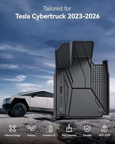 3W Floor Mats for Tesla Cybertruck 2023 2024 2025 2026,TPE All Weather Liner - Image 2