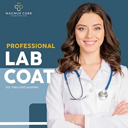Magnus Care Professional Lab Coat for Women & Men, White Unisex Labcoat, Cotton Poly Medical Doctor Nurse Med Laboratory Coat - Image 2