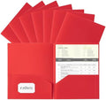Aegero Plastic Folders with Pockets (7 Pack, Red) by Unknown