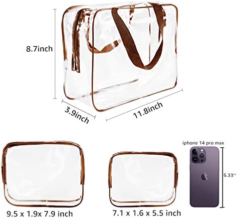 6Pcs Crystal Clear PVC Travel Toiletry Bag Kit for Women Men, Cosmetic Bags - Image 5